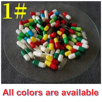 1 # 1 Размер на Висококачествени цветни Твърди Празни желатинови Капсули, Кухи желатинови капсули, Свързани или разделени капсули