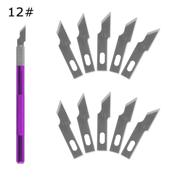 1 Дръжката на Ножа с 10 Ножове, за Подмяна на 12 # Скалпел САМ Режещ Инструмент Ремонт на печатни платки Плодове Храната Занаят, Скулптура, Гравюра