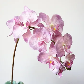 10 глави Имитация на Орхидеи Букет, Сватбена Украса на Тавана на Къщата Търговски Център Мек Подпори За Фотосесия Phalaenopsis изкуствени цветя
