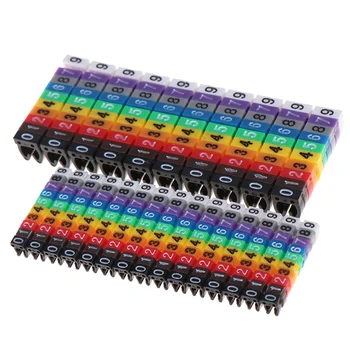 150 бр маркери кабелна Цветен маркер С-тип с номер тагове за тел 2-3 мм и по-малко видими и лесно идентифицируемый