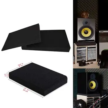 2 Комплекта на изолиращи подложки за студио за наблюдение Двойката е от две пластини за обработка на звука от акустична пяна с висока плътност, които са подходящи за повечето каботажните за високоговорители