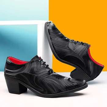 2022 г., Новата Модерна Черна Официална обувки за Мъже, кожени елегантни мъжки модел обувки с остър бомбе, мъжки обувки дантела, zapatos hombre vestir