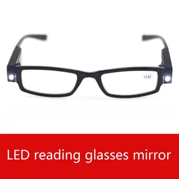 2022 Модерен Ретро Очила За Четене С Led Осветление За Мъже И Жени Очила За Далекогледство С Диоптриями +1+1.5+2+2.5+3+3.5+4 Гафас - де - Лектура