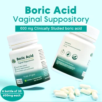(30 точки) Облекчение на бактериална вагиноза Борна киселина Вагинални Свещички Борна Интимния живот Подкрепа за Здравето на Баланс на РН на Йони Попс