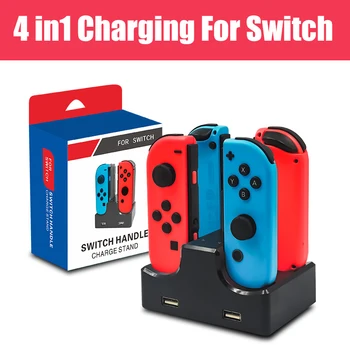 4 In1 зарядно устройство ще захранване на зарядно устройство за Nintendo Switch Joy-con Контролер Led Зарядно Устройство за Nintendo Switch Pro Геймпад зарядно устройство ще захранване на Поставка NS Ключ
