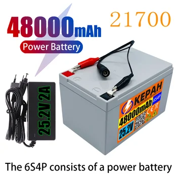 6s4p 24 В 48ah 21700 батерията е много издръжлива 25,2 В 48000ah електрически велосипед, мотопед/електрически велосипед/за различни инструменти + зарядно устройство