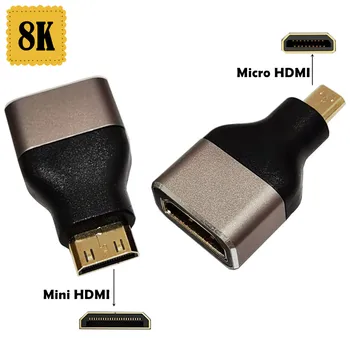 8K Алуминиева сплав, HDMI Съвместим с дънна Платка Mini Micro HDMI Съвместим С 2.1 60 Hz Адаптер за цифров фотоапарат