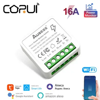 CORUI Sasha 16A WIFI Интелигентен Модул Ключ на енергийния монитор 2-лентов Ключ Таймер за Управление на Поддръжка на Smart Life Алекса Google Home Alice