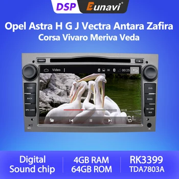 Eunavi Android 10 Кола DVD Стерео GPS Авто Радио Мултимедиен Плеър За Opel Astra Vectra Antara Zafira Corsa 4G 64G WIFI Видео