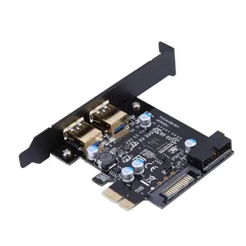 GUDGA PCI-E USB 3.0 Конектор Pci Express x16 19Pin Мощност с 2 USB Порта Sata Добавяне на карта за Разширяване на Контролер, Адаптер За PC