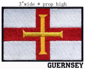 Guernsey, нашивка с бродерия Хартата ширина 3 инча / Икона за дрехи