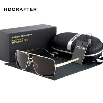 HDCRAFTER Мъжки Слънчеви Очила Polarized Големи Слънчеви Очила В Метални Рамки, Очила За Мъже, Луксозни Маркови Дизайнерски Огледални Очила, Мъжки