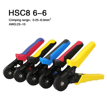 HSC8 6-6 Шестоъгълник Обжимные Клещи самостоятелно регулиране Тръбна Клеммные Клещи Инструмент 0,25-6 mm 23-10AWG Обжимные Клещи Висока Точност 10SA