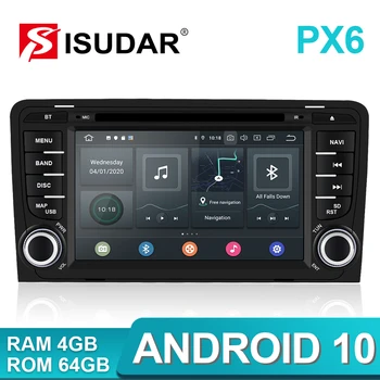 Isudar PX6 2 Din Android 10 Автомобилен Мултимедиен Плеър DVD GPS За Audi A3 8 P 3-Местен автомобил тип Хетчбек/S3/RS3 Sportback Авто Радио FM Стерео