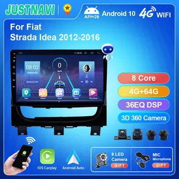 JUSTNAVI QT5 Smart-IPS 4G 64G Автомобилен Навигатор За Fiat Strada Idea 2012-2016 CarPlay WIFI BT Android 10,0 1280*720P AHD Записващо устройство