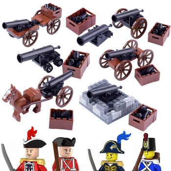 MOC Средновековна Оръдие Строителни Блокове Пирати Морска Войници Оръжие Военни Фигури Аксесоари Армейските Тухли Играчки За Деца, Подарък За Момчета