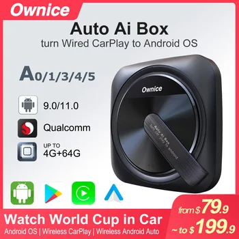 Ownice A0 A4 A5 Автомобилен Видеорекордер 1080P Carplay безжичен ai smart box Android 11 auto iptv абонамент xstech drivex за Kia VW AUDI