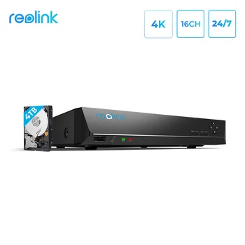 Reolink 16ch RLN16-410 12MP 4K 5MP 4MP PoE Мрежови Видеорекордер с вграден 4 TB HDD + 2 слота SATA IP камери Reolink HD