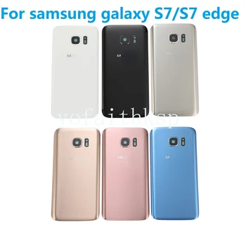 SAMSUNG Galaxy S7 G930F / S7 EDGE G935F Задната със Стъклен Капак на Отделението за батерията Задната врата на Корпуса Калъф Samsung S7 Edge Задно със Стъклен Капак