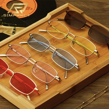 SIMPRECT Правоъгълни Слънчеви Очила Дамски 2022 Луксозни Маркови Дизайнерски Квадратни Слънчеви Очила Мъжки Модни Реколта Ретро Нюанси За Жени