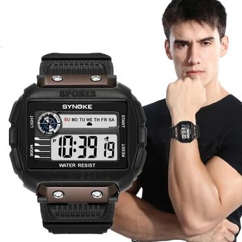 SYNOKE Часовници За Мъже Watchs Стила на 50 М Водоустойчив Цифров Часовник Led watch Дата на Спортни Мъжки Montre Homme 9801