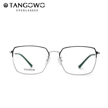 TANGOWO Мъжки Рамки За Очила С Прозрачни Лещи, Очила Дамски Рамки За Очила Оптична Характеристика на Очила за Мъже Титанови Рамки За Очила
