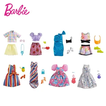 Барби Модни Дрехи, Костюми, Разнообразие от модни дамски Костюм Облечи Игра Къщата с Превръзка на Играчка Барби Аксесоари Подарък за Момичета GWD96