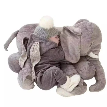 Гигантски Слон Плюшени Играчки за Бебето Заспиване Плюшено Слон Възглавница Страда Животни Меки Кукли, Бебе Подкрепа на Гърба Възглавница Детски Подарък
