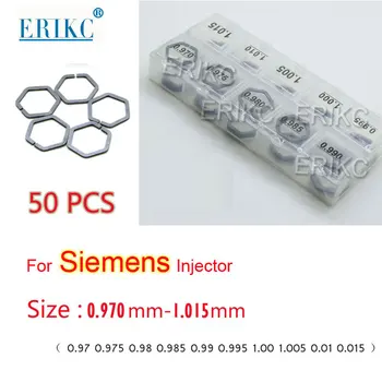 Изравняващи шайби калибратор на инжекторите на системата за впръскване на гориво ERIKC Common Rail за дюзи Siemens, размер 0,970 мм-1,015 мм (50 бр. /кор.)