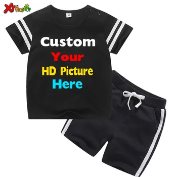Индивидуален дизайн на Вашата собствена тениски, Бебешки Дрехи Комплект дрехи за малки Момчета Детски спортен костюм за Момиченца Снимка на Логото на Рожден Ден Екипът на Diy