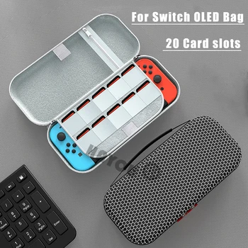 Калъф за Носене за Nintendo Switch Чанта за Съхранение с 20 Слота за Карти игра Пътен Преносим Калъф Защитен Калъф Чанта за Ключа OLED