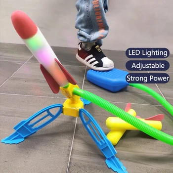 Открит Foot Стартиране на Ракета Играчки Безопасност Спорт На Открито Въздушен Натиснете Смачкат Ракета на Педала за Игра за Деца на Крак Семейни Игри Играчки