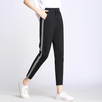 По-големи Размери 4Xl, спортни панталони, дамски новата пролетно-есенни 2021, Корейската версия, Свободни зреещи с еластична гумена лента за кръста, ежедневни Дамски панталони