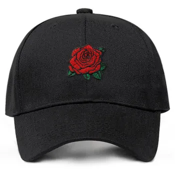 роза бейзболна шапка на хип-хоп бродерия на цвете татко шапка спорт на открито за жени възстановяване на предишното положение шапката на хип-хоп голф шапка на костите