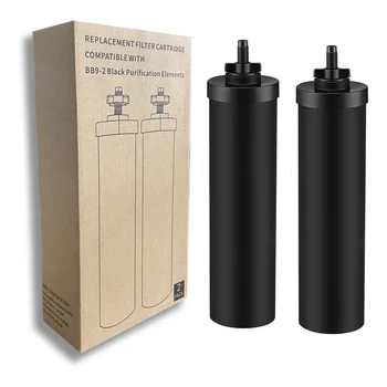 Филтър за вода BB9-2, съвместима с черни елементи за почистване, Сменяеми филтри гравитационна система за пречистване (2 опаковки)