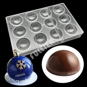 Форма на шоколад поликарбонат формата на топчета, 5cm диаметър половината шоколад За печене мус бонбони за украса на тортата желе Сладкарски Инструменти