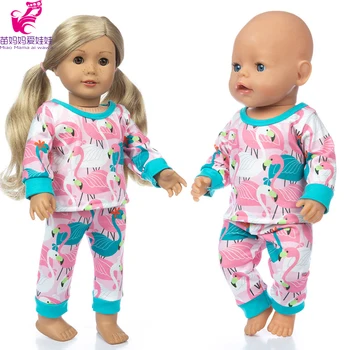 Хлопчатобумажный Пижамный Комплект, Дрехи и Панталони за Кукли 43 см, 18 см, 45 см, Дрехи за Кукли за Момичета, Играчка за Подарък