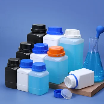 Храни бутилка от HDPE, празна пластмасова бутилка с голямо гърло, система против кражба с капак, запечатани бутилка за реактиви, пластмасов контейнер за тонер, 1 бр.